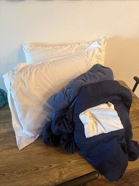 Two Pillows - Memory Foam Like - Random Sheets, PillowCase, Duvet Cover